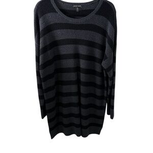 EILEEN FISHER Italian Yarn Striped Sweater – 100% Extra Fine Merino Wool – Large